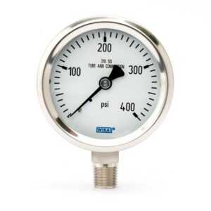 Wika 9768661 232.53 2.5" 400 PSI Bourdon Tube Gauge Crimped Ring Dry Stainless Steel Case