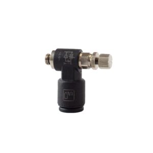 VLVF-008 Robohand Flow Control, Elbow, M5, 6mm OD Tube