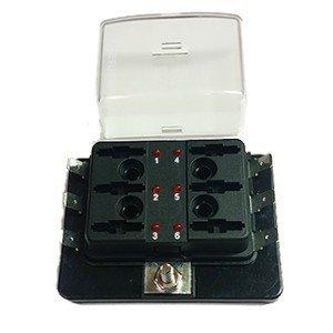 Kinequip BLR-I-306 6-Position LED Mini Fuse Block open view