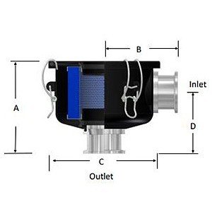 Solberg CSL-851-K63EN CSL Series ISO Flange Compact 63" Inlet Vacuum Filter diagram