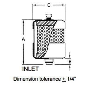 Solberg EF-FG5-075 flange oil mist filter diagram
