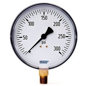 Wika 4256034 4" 111.10 300 PSI Bourdon Tube Pressure Gauge Dry ABS Case