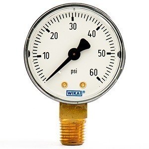 Wika 4302222 2" 111.10 60 PSI Bourdon Tube Pressure Gauge Dry Steel Case