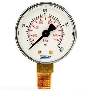 Wika 8990374 2" 111.10 200 PSI/KPA Bourdon Tube Pressure Gauge Dry ABS Case