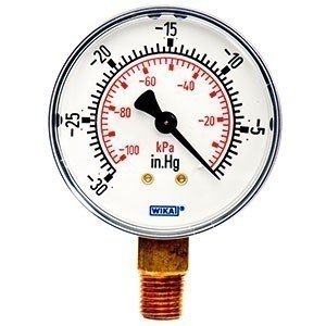 Wika 8990471 2.5" 111.10 30 INHG/KPA VAC Bourdon Tube Pressure Gauge Dry ABS Case