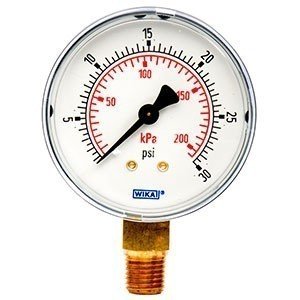 Wika 8990560 2.5" 111.10 30 PSI/KPA Bourdon Tube Pressure Gauge Dry ABS Case