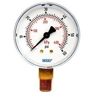 Wika 8990578 2.5" 111.10 60 PSI/KPA Bourdon Tube Pressure Gauge Dry ABS Case
