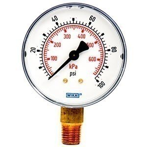 Wika 8990586 2.5" 111.10 100 PSI/KPA Bourdon Tube Pressure Gauge Dry ABS Case