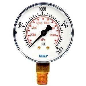 Wika 8990675 2.5" 111.10 2000 PSI/KPA Bourdon Tube Pressure Gauge Dry ABS Case