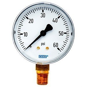 Wika 8991138 2.5" 111.10 60 PSI Bourdon Tube Pressure Gauge Dry Steel Case