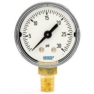 Wika 9747230 1.5" 111.10 30 PSI Bourdon Tube Pressure Gauge Dry ABS Case