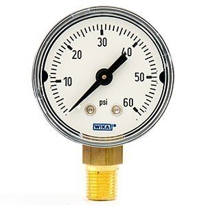 Wika 9747249 1.5" 111.10 60 PSI Bourdon Tube Pressure Gauge Dry ABS Case