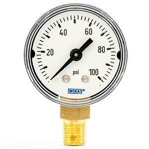 Wika 9747257 1.5" 111.10 100 PSI Bourdon Tube Pressure Gauge Dry ABS Case