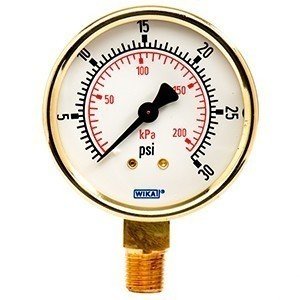Wika 8736227 2.5" 111.10B 30 PSI DOM/KPA Bourdon Tube Pressure Gauge Dry Brass Case
