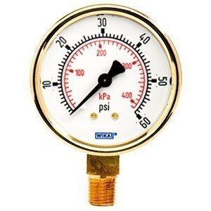 Wika 8736235 2.5" 111.10B 60 PSI DOM/KPA Bourdon Tube Pressure Gauge Dry Brass Case