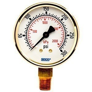 Wika 8736278 2.5" 111.10B 300 PSI DOM/KPA Bourdon Tube Pressure Gauge Dry Brass Case