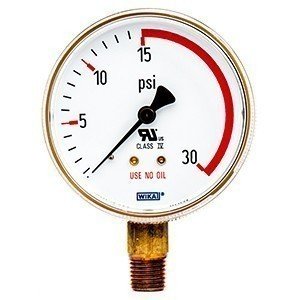 Wika 8985030 2.5" 111.11 30 PSI Compressed Gas Regulator Gauge Dry Steel Gold Pl. Case