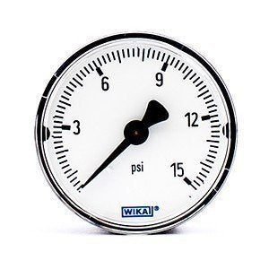 Wika 4253264 2" 111.12 15 PSI Bourdon Tube Pressure Gauge Dry ABS Case