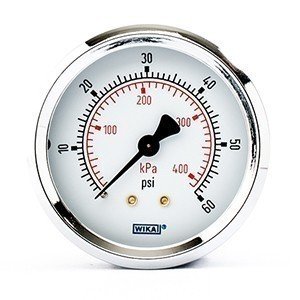 Wika 9311909 2.5" 111.12 60 PSI/KPA Bourdon Tube Gauge w/U-Clamp Dry Steel Case
