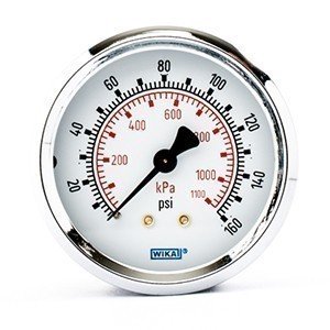 Wika 9311934 2.5" 111.12 160 PSI/KPA Bourdon Tube Gauge w/U-Clamp Dry Steel Case
