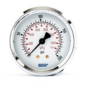 Wika 9311942 2.5" 111.12 200 PSI/KPA Bourdon Tube Gauge w/U-Clamp Dry Steel Case
