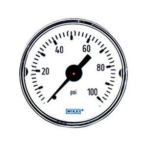 Wika 9690234 1.5" 111.12 100 PSI Bourdon Tube Pressure Gauge Dry ABS Case
