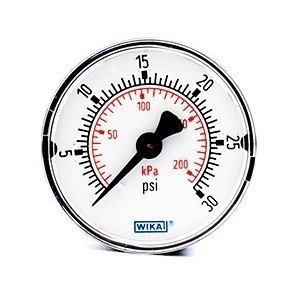 Wika 9690675 2" 111.12 30 PSI/KPA Bourdon Tube Pressure Gauge Dry ABS Case