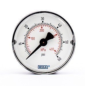 Wika 9690684 2" 111.12 60 PSI/KPA Bourdon Tube Pressure Gauge Dry ABS Case