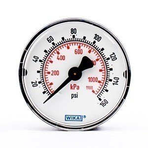 Wika 9690705 2" 111.12 160 PSI/KPA Bourdon Tube Pressure Gauge Dry ABS Case