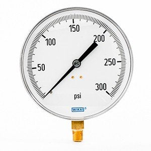 Wika 4277814 4.5" 111.25CT 300 PSI Bourdon Tube Contractors Gauge Dry Stainless Steel Case