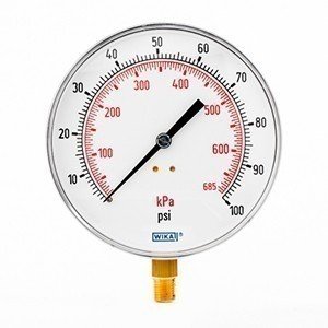 Wika 4277946 4.5" 111.25CT 100 PSI Bourdon Tube Contractors Gauge Dry Stainless Steel Case