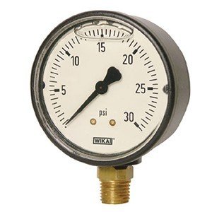 Wika 9677925 2.5" 113.13 30 INHG/30PSI Bourdon Tube Pressure Gauge Filled ABS Case