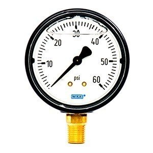 Wika 9677992 2.5" 113.13 60 PSI Bourdon Tube Pressure Gauge Filled ABS Case