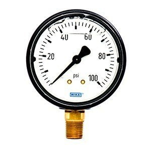 Wika 9678000 2.5" 113.13 100 PSI Bourdon Tube Pressure Gauge Filled ABS Case