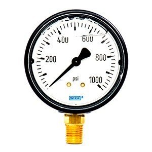 Wika 9693777 2.5" 113.13 1000 PSI Bourdon Tube Pressure Gauge Filled ABS Case