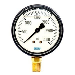 Wika 9693807 2.5" 113.13 3000 PSI Bourdon Tube Pressure Gauge Filled ABS Case