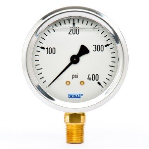 Wika 9767100 2.5" 213.53 400 PSI Bourdon Tube Gauge Crimped Ring Filled Stainless Steel Case