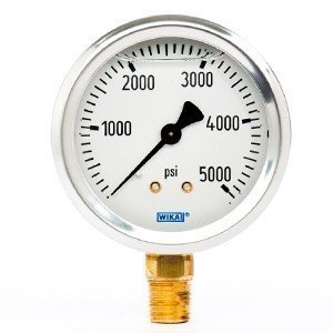 Wika 9767169 2.5" 213.53 5000 PSI Bourdon Tube Gauge Crimped Ring Filled Stainless Steel Case