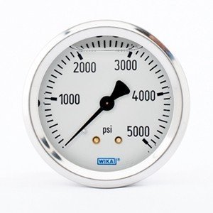 Wika 9767274 2.5" 213.53 5000 PSI Bourdon Tube Gauge Crimped Ring Filled Stainless Steel Case