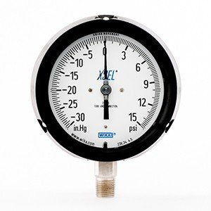 Wika 9834737 4.5" 232.34 -30 INHG/1000 PSI XSEL Process Bourdon Tube Gauge Dry Black Pocan Case