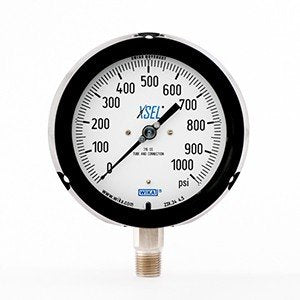 Wika 9834893 4.5" 232.34 1000 PSI XSEL Process Bourdon Tube Gauge Dry Black Pocan Case