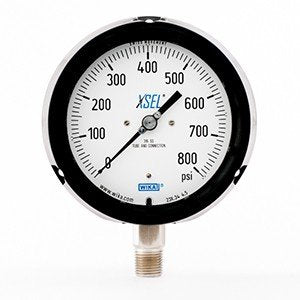 Wika 9834974 4.5" 232.34 800 PSI XSEL Process Bourdon Tube Gauge Dry Black Pocan Case
