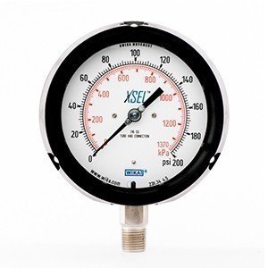 Wika 9837841 4.5" 232.34 200 PSI/KPA XSEL Process Bourdon Tube Gauge Dry Black Pocan Case