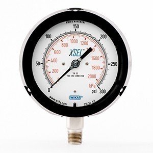 Wika 9837884 4.5" 232.34 300 PSI/KPA XSEL Process Bourdon Tube Gauge Dry Black Pocan Case