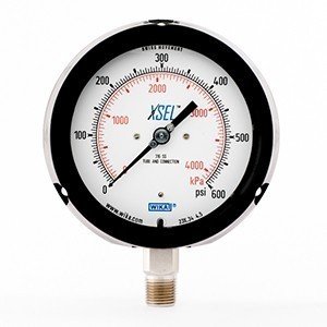 Wika 9837965 4.5" 232.34 600 PSI/KPA XSEL Process Bourdon Tube Gauge Dry Black Pocan Case