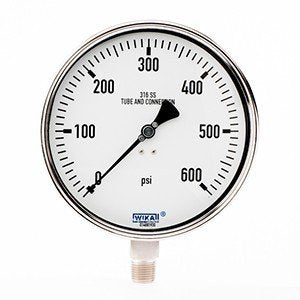 Wika 4213831 6" 232.50 600 PSI Bourdon Tube Pressure Gauge Industrial Dry Stainless Steel Case