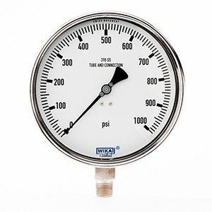 Wika 4213858 6" 232.50 1000 PSI Bourdon Tube Pressure Gauge Industrial Dry Stainless Steel Case