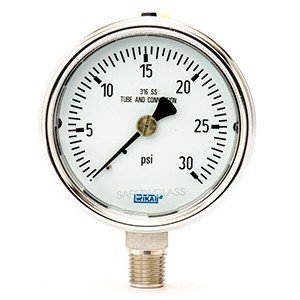 Wika 9744908 2.5" 232.54 30 PSI Bourdon Tube Gauge Bayonet Ring Dry Stainless Steel Case