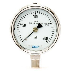 Wika 9744940 2.5" 232.54 200 PSI Bourdon Tube Gauge Bayonet Ring Dry Stainless Steel Case
