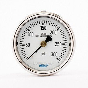 Wika 9745190 232.54 2.5" 300 PSI Bourdon Tube Gauge Bayonet Ring Dry Stainless Steel Case